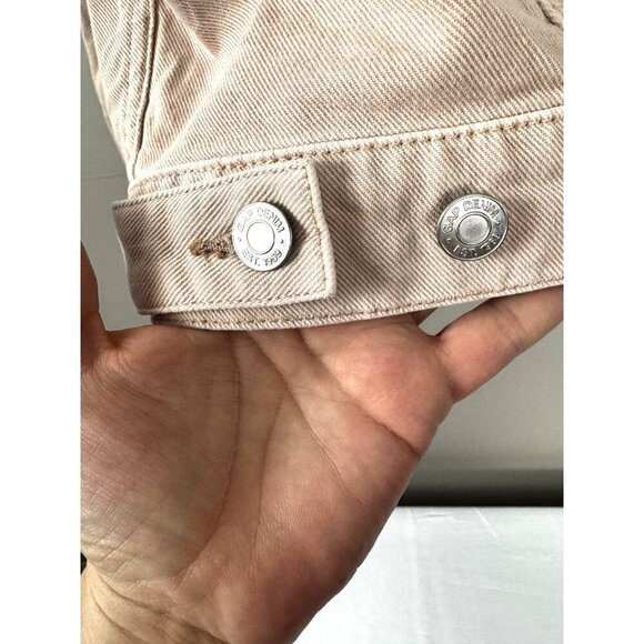 GAP VTG vibe XL Light Wash Denim Jacket Pastel Peach Pink Y2K Coquette Soft Girl - Picture 4 of 13